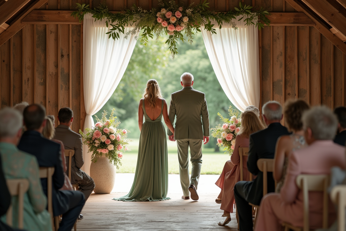 Couple élégamment habillé marchant dans l