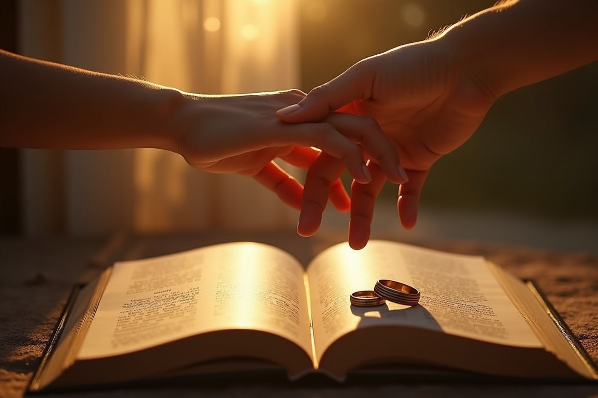 Mains de cultures differentes joignant au-dessus d un livre ancien