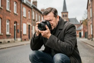 Photographe professionnel en extérieur à Hayange capturant des moments de vie dans un décor de ville lorraine